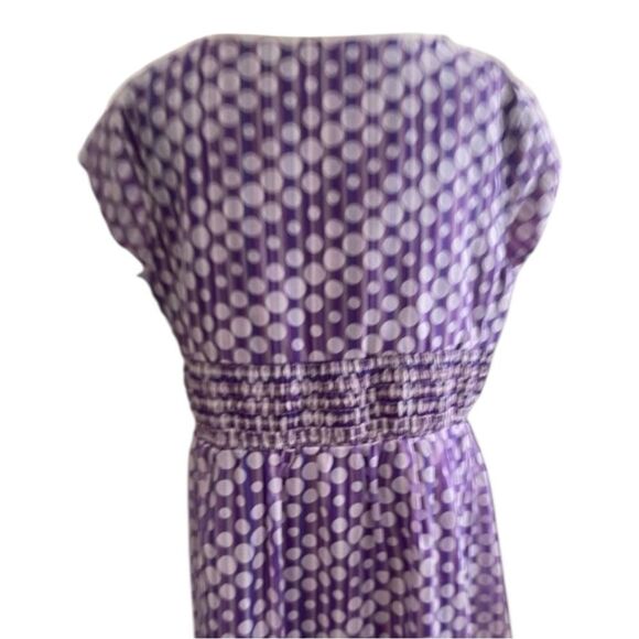 Coldwater Creek Purple Dots Cap Sleeve Party Dress fairy Size 14 - Picture 4 of 5